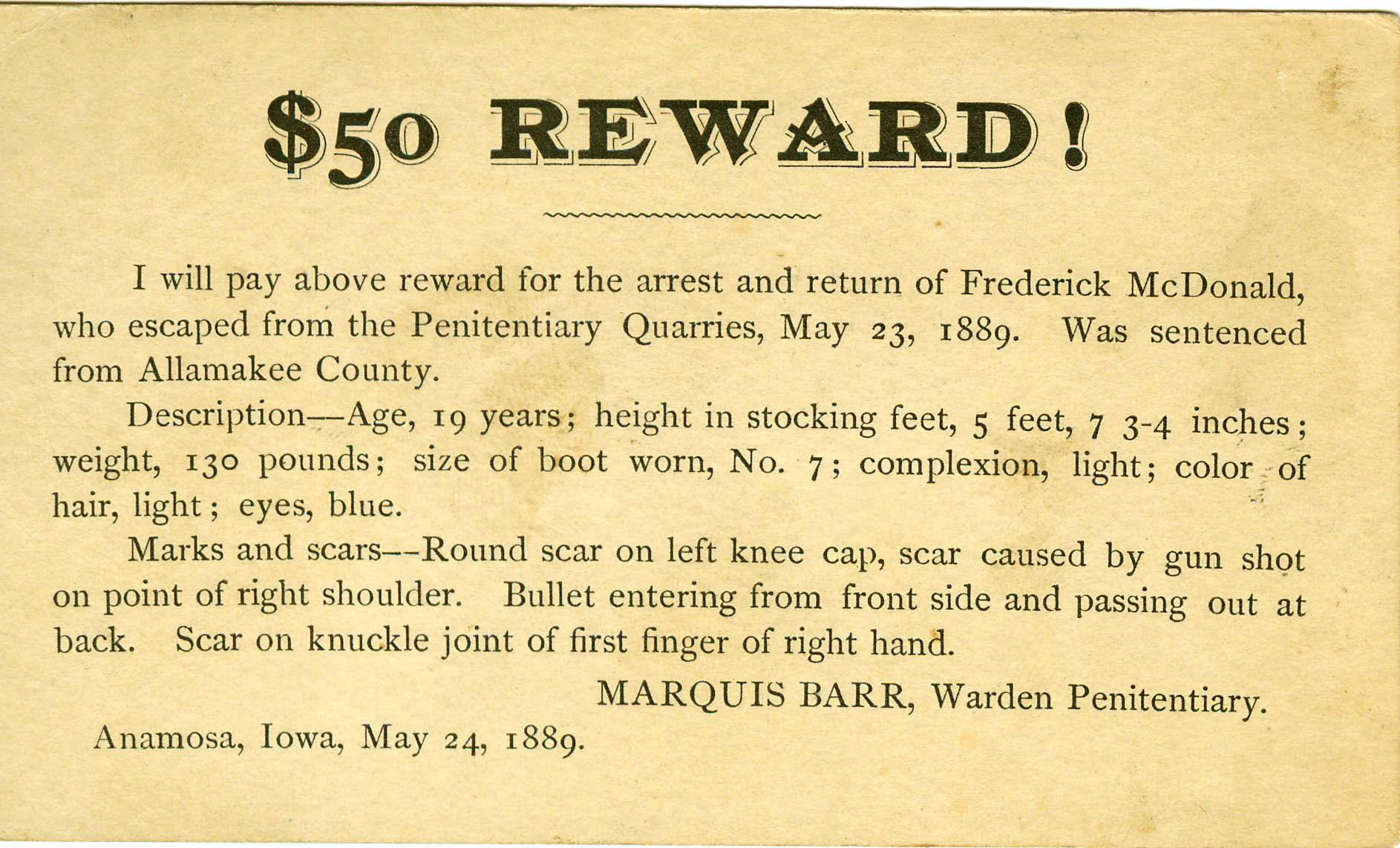 Wanted Card